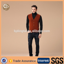 men's orange pure cashmere vest cardigan